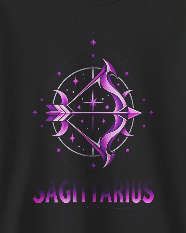 Sagittarius Sweatshirt in Black — design detail