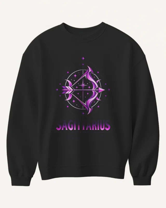 Sagittarius Sweatshirt in Black — front