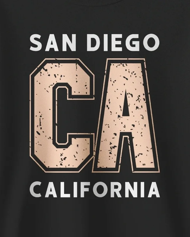 San Diego CA California Sweatshirt in Black — design detail
