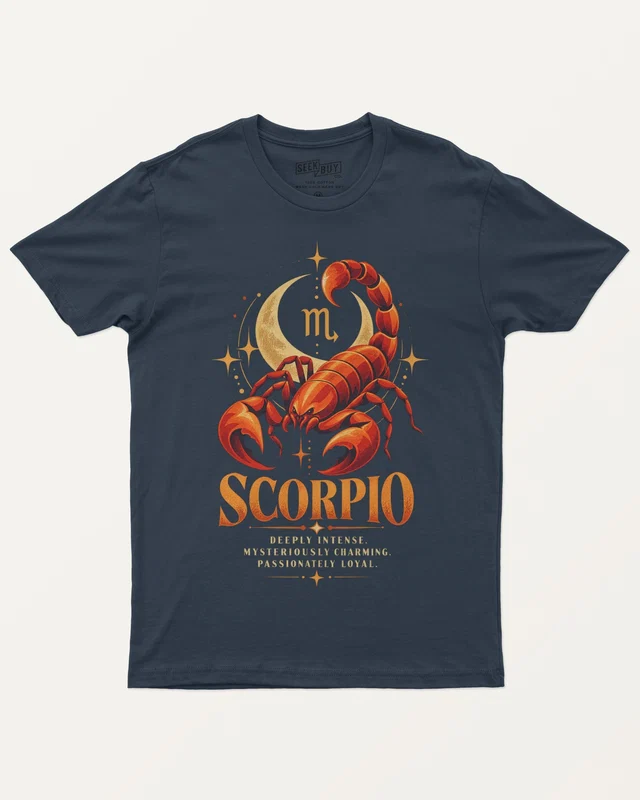 Scorpio Regular T-Shirt in Navy Blue — front
