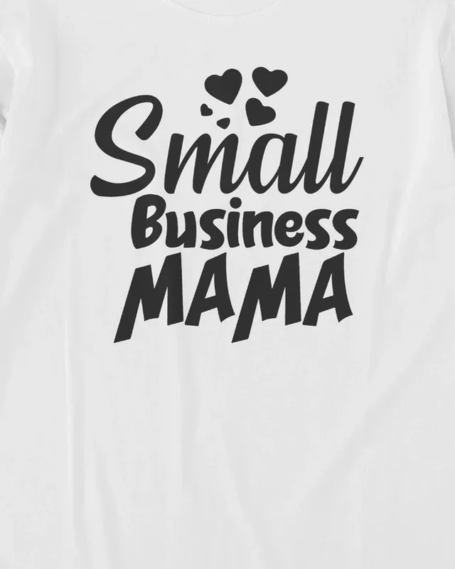 Small Business Mama Long-Sleeve T-Shirt in White — design detail