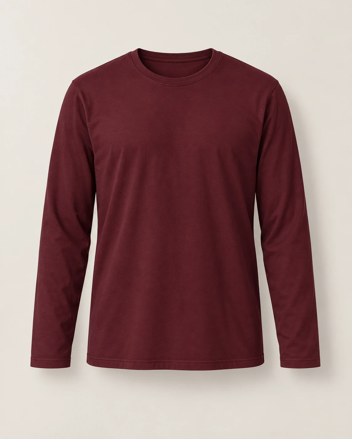 Essential Long Sleeve Cotton T-Shirt — plain product front