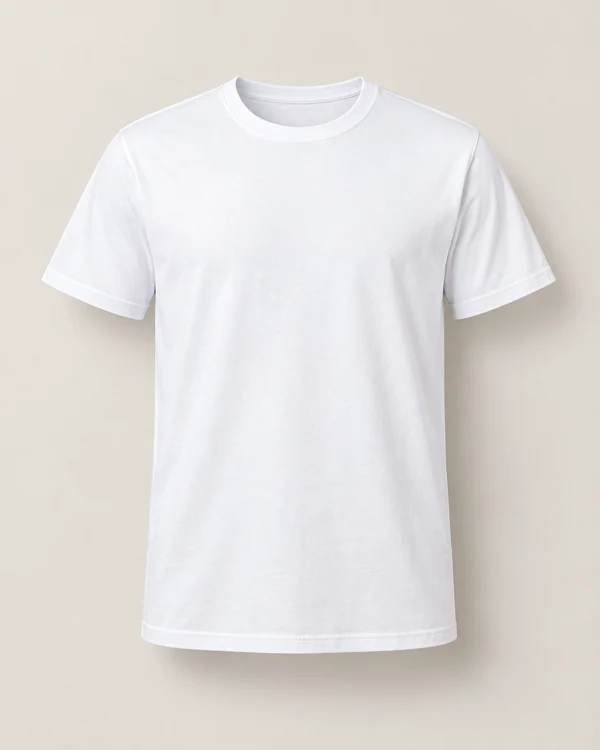 Essential Classic Cotton T-Shirt — White — front — plain unprinted product