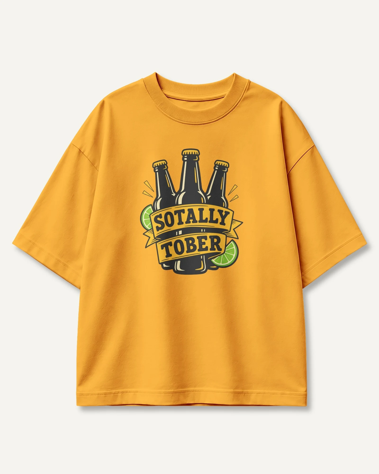 Sotally Tober Oversized T-Shirt in Golden Yellow — front Sotally Tober Oversized T-Shirt in Golden Yellow — front