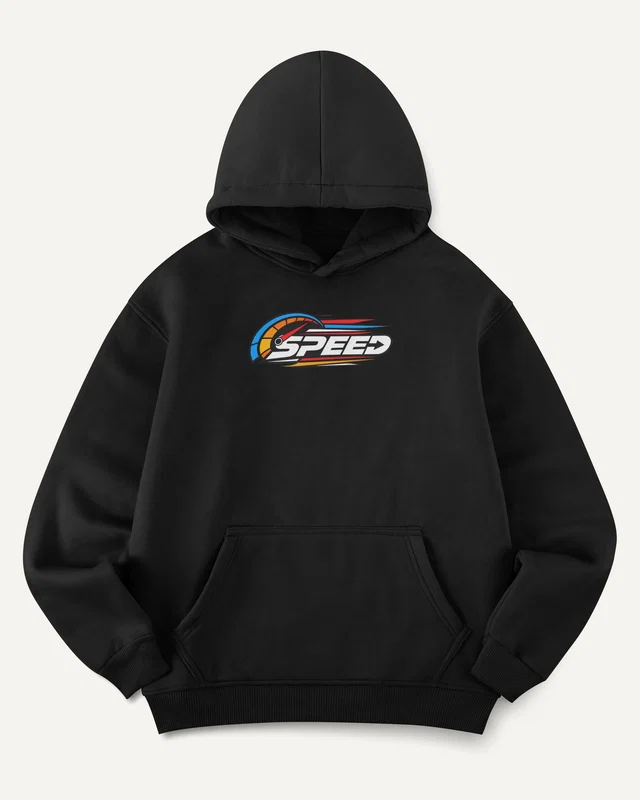 Speed Graphic Hoodie in Black — front