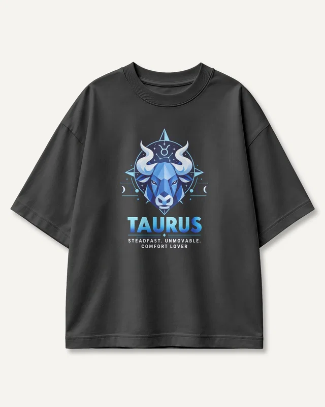 Taurus Oversized T-Shirt in Black — front