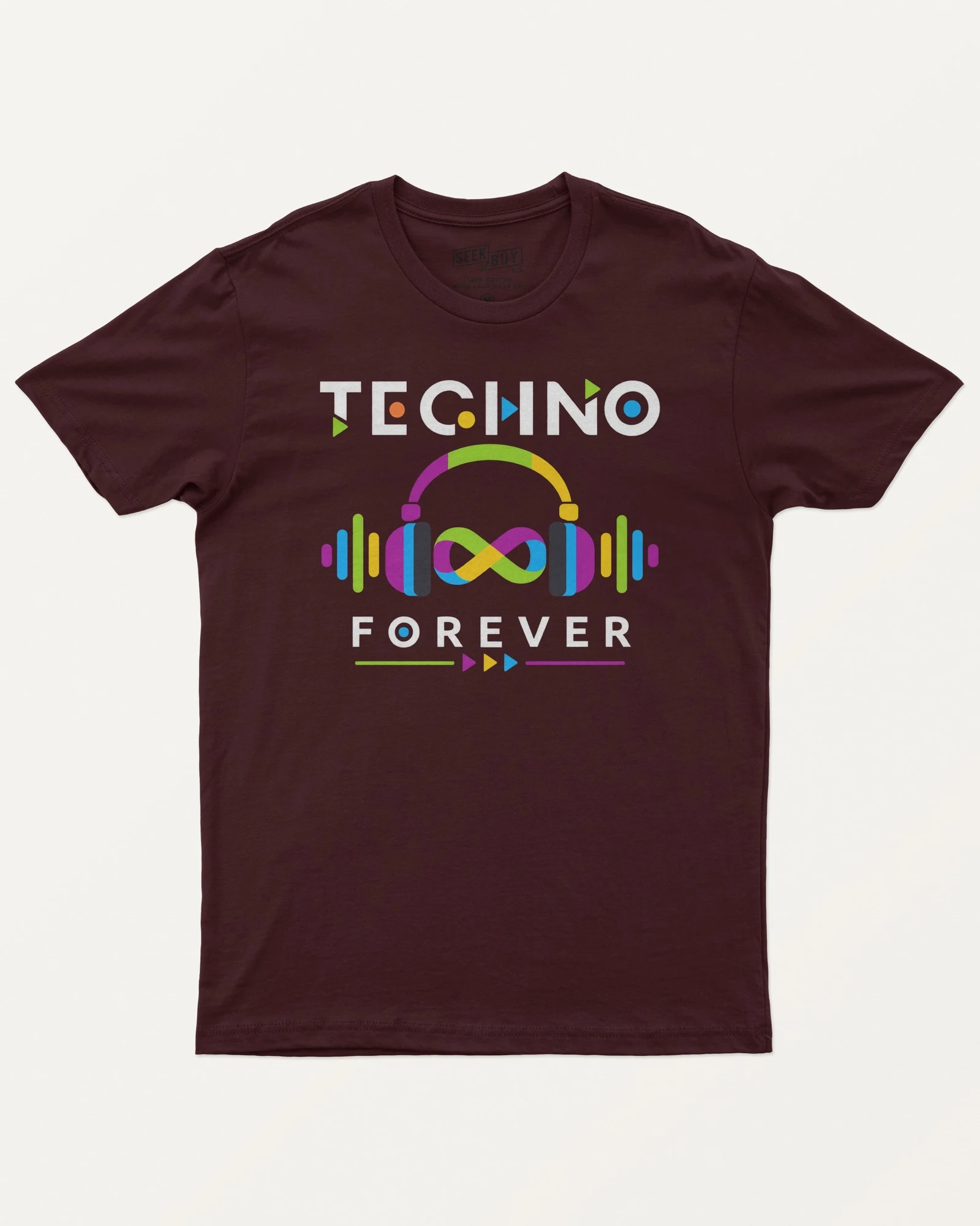 Techno Forever Regular T-Shirt in Maroon — front Techno Forever Regular T-Shirt in Maroon — front
