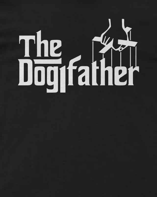 The Dogfather Regular T-Shirt in Black — design detail