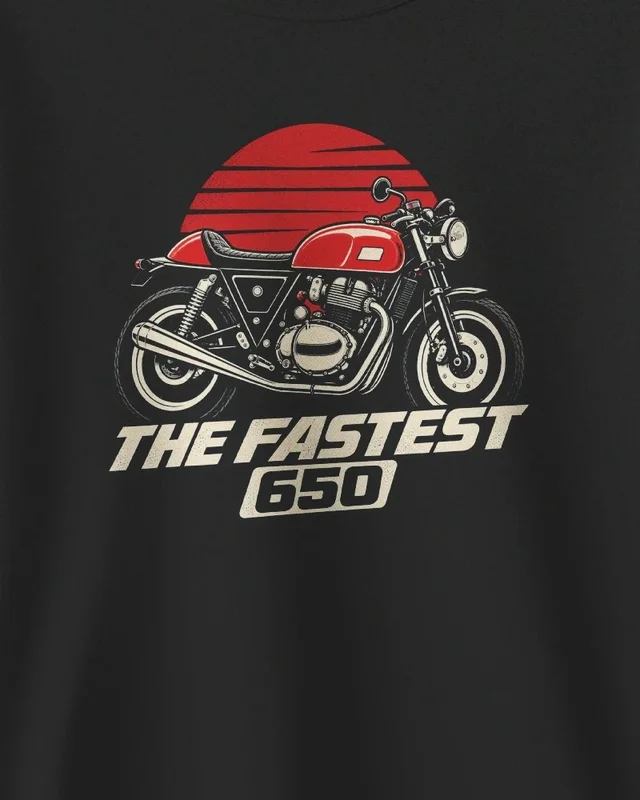The Fastest 650 Sweatshirt in Black — design detail