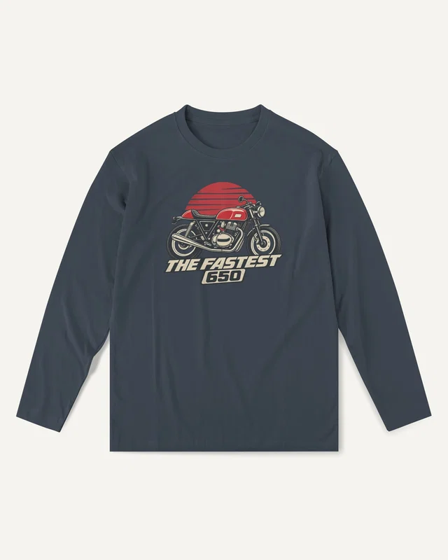 The Fastest 650 Long-Sleeve T-Shirt in Navy Blue — front