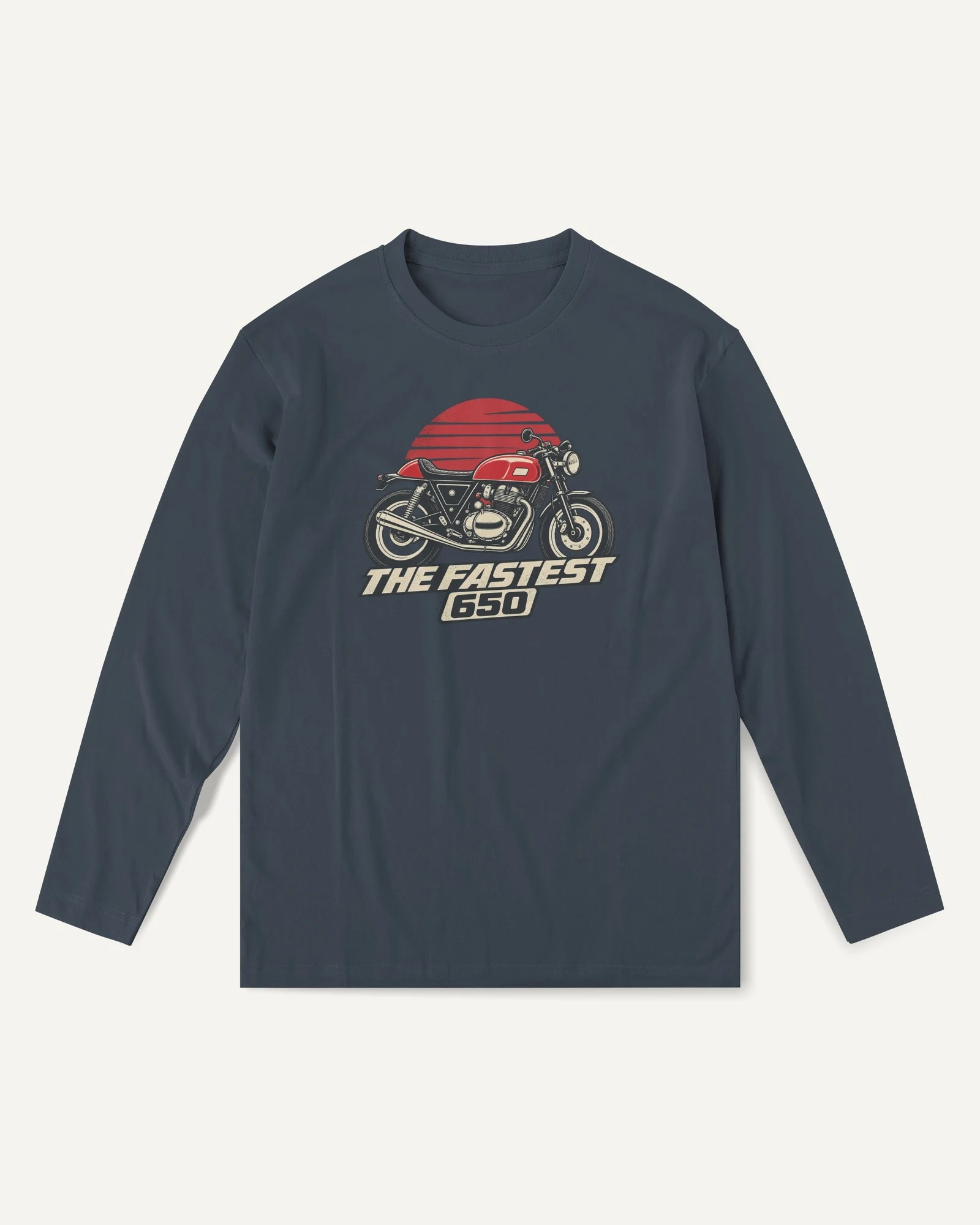 The Fastest 650 Long-Sleeve T-Shirt in Navy Blue — front The Fastest 650 Long-Sleeve T-Shirt in Navy Blue — front
