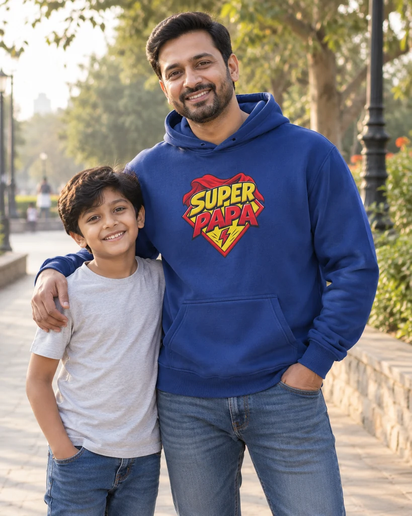 Super Papa Graphic Hoodie in Royal Blue — Fathers & Husbands