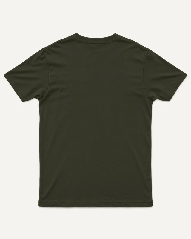 Unisex Classic Crew T-Shirt in Olive Green — plain back