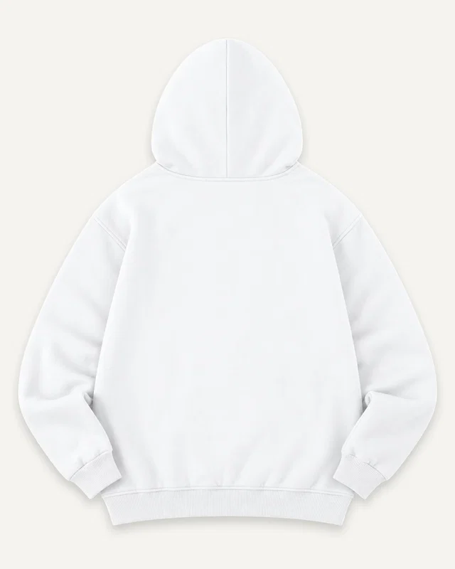 Unisex Hoodie in White — plain back