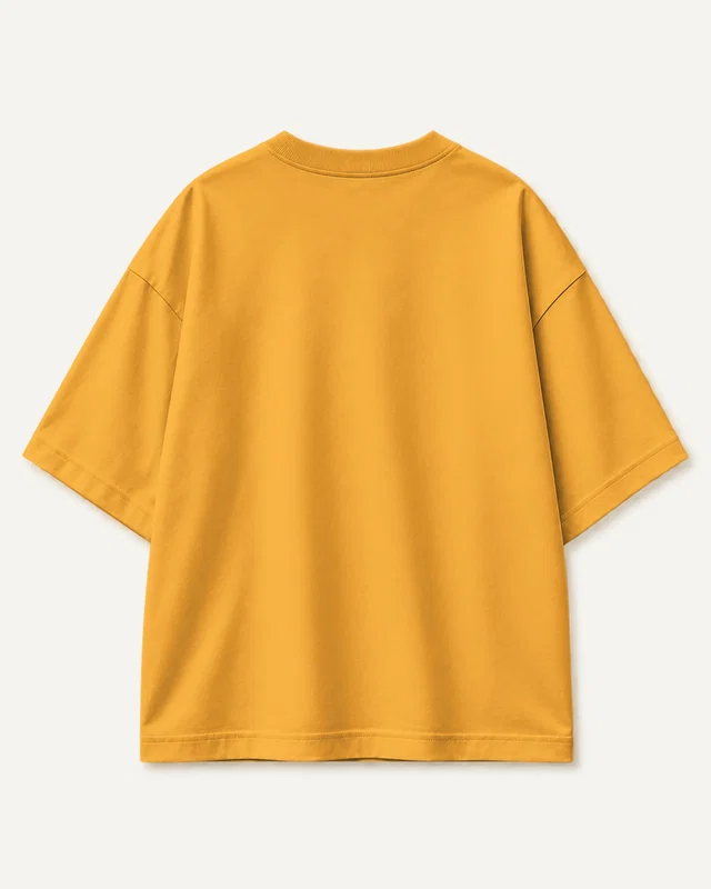 Unisex Oversized Classic T-Shirt in Golden Yellow — plain back