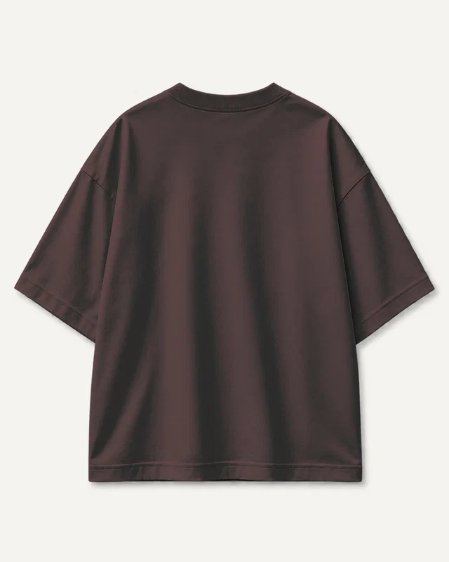 Unisex Oversized Classic T-Shirt in Maroon — plain back