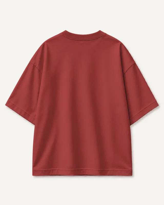 Unisex Oversized Classic T-Shirt in Red — plain back
