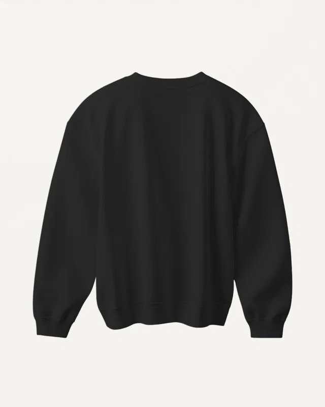 Unisex Sweatshirt in Black — plain back