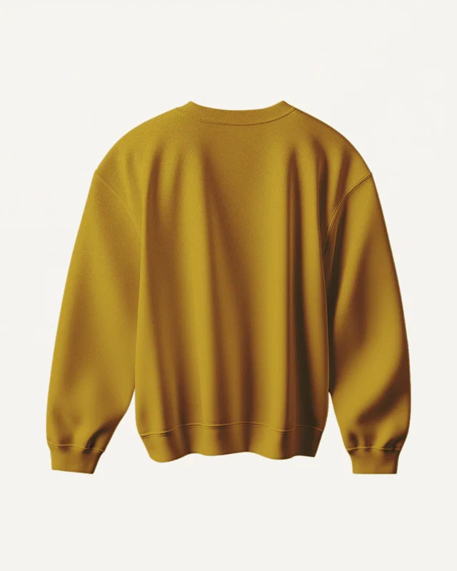 Unisex Sweatshirt in Mustard Yellow — plain back
