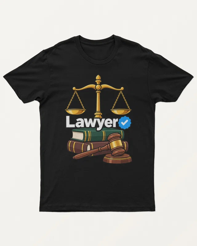 Verified Lawyer Regular T-Shirt in Black — front