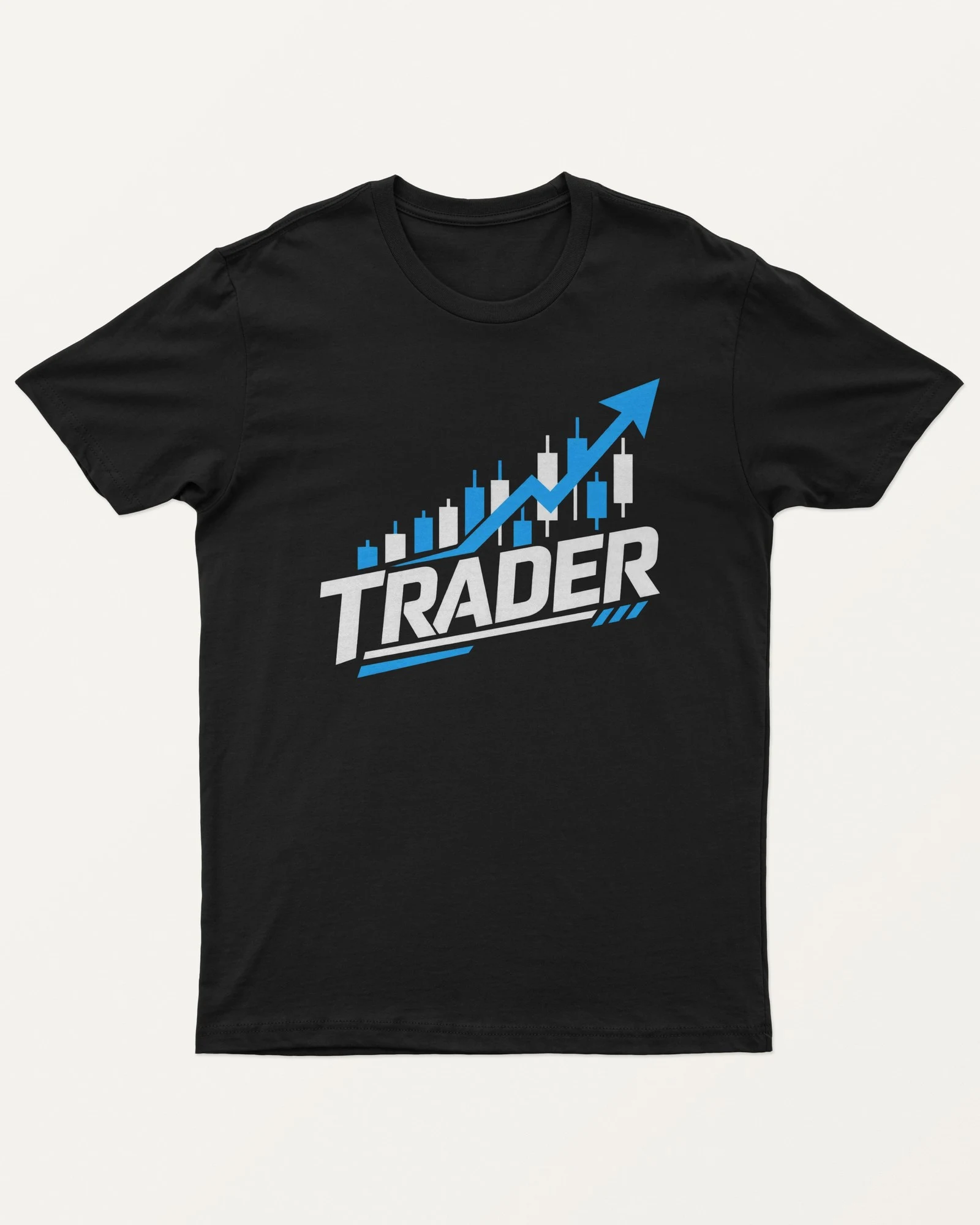 Trader Rising Chart Regular T-Shirt in Black — front Trader Rising Chart Regular T-Shirt in Black — front