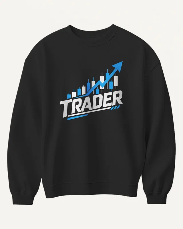 Trader Rising Chart Sweatshirt in Black — front