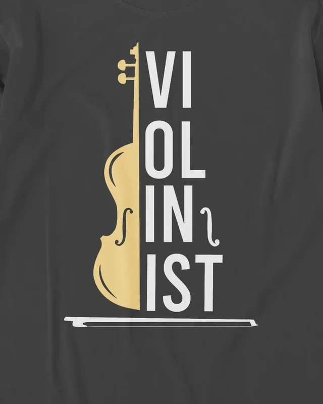 Violinist Long-Sleeve T-Shirt in Black — design detail