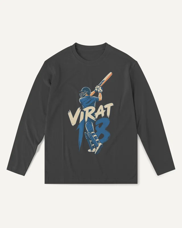 Virat 18 Long-Sleeve T-Shirt in Black — front