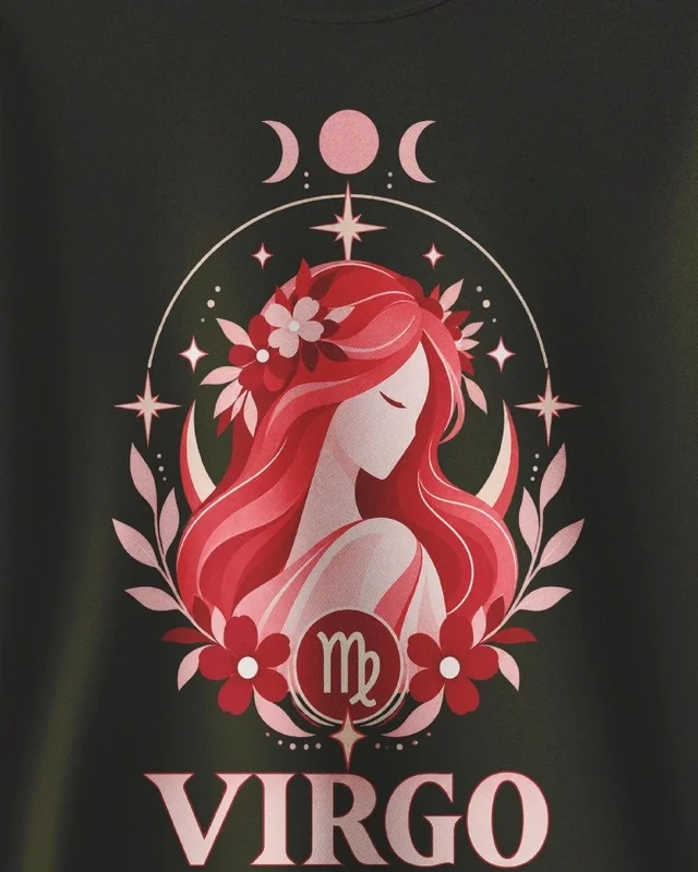 Virgo Sweatshirt in Olive Green — design detail
