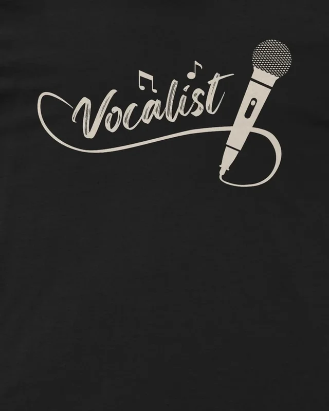 Vocalist Regular T-Shirt in Black — design detail
