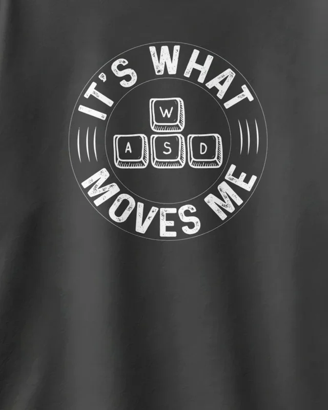 WASD It's What Moves Me Oversized T-Shirt in Black — design detail