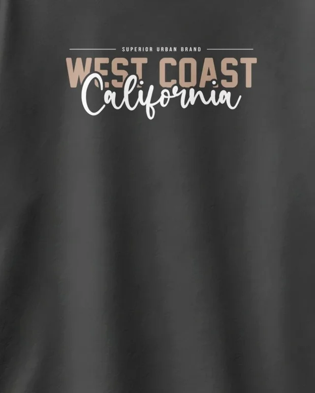 West Coast California Oversized T-Shirt in Black — design detail