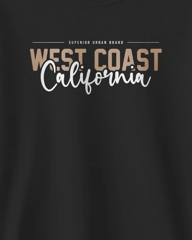 West Coast California Sweatshirt in Black — design detail