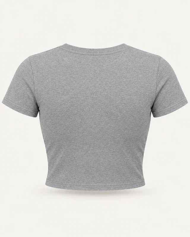 Women’s Crop Top in Grey Melange — plain back