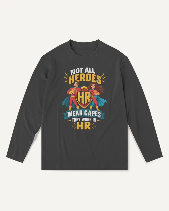 HR Workplace Heroes Long-Sleeve T-Shirt in Black — front