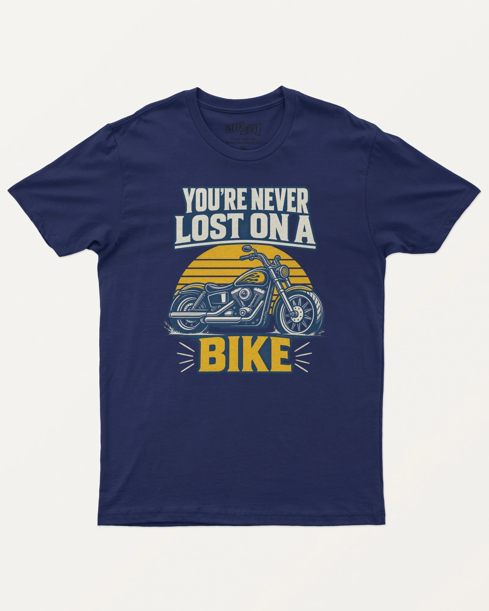 You're Never Lost on a Bike Regular T-Shirt in Royal Blue — front You're Never Lost on a Bike Regular T-Shirt in Royal Blue — front