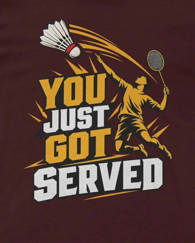 You Just Got Served Regular T-Shirt in Maroon — design detail