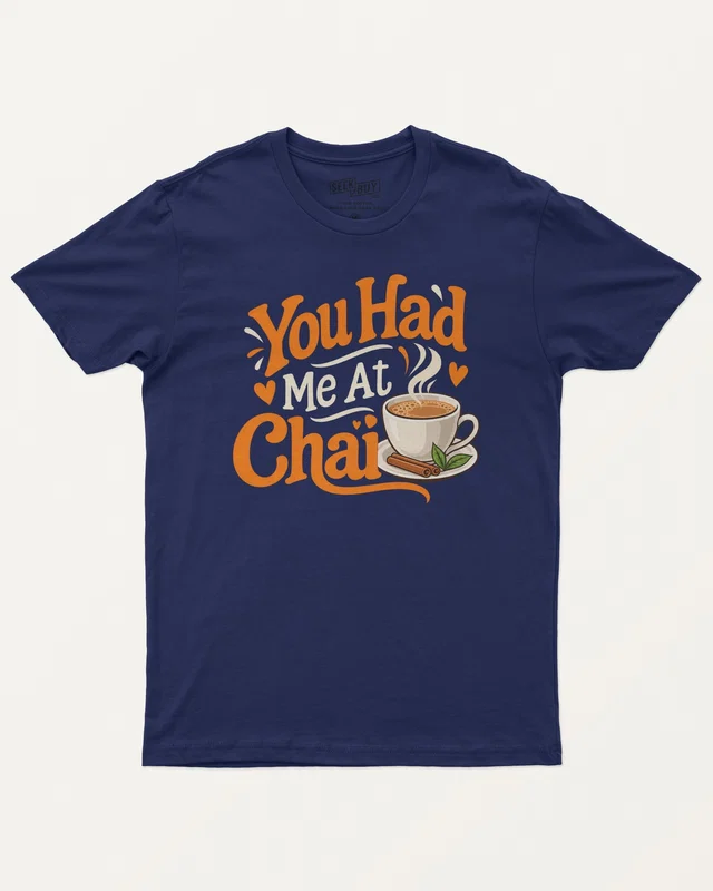 You Had Me at Chai Regular T-Shirt in Royal Blue — front